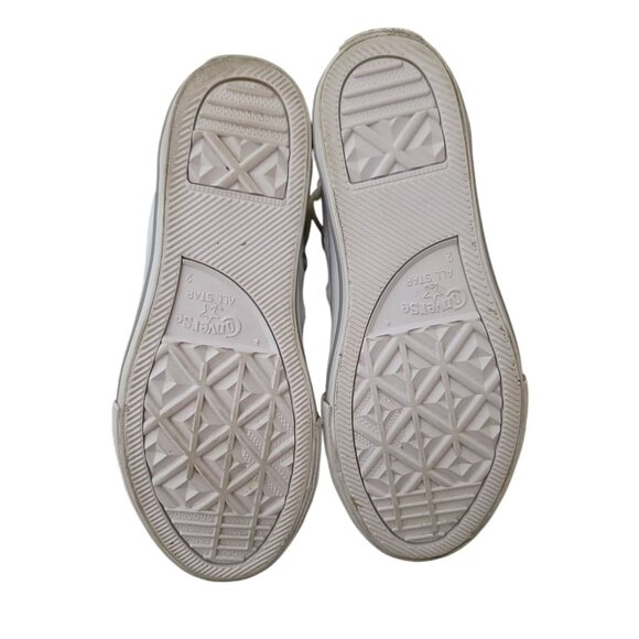 Converse All Star BREA Kids White Leather Hi Top Strap Sneakers Junior Size 2 - Picture 8 of 10
